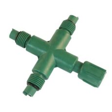 3 Way X Connector, Green Coaxial RY Adapter